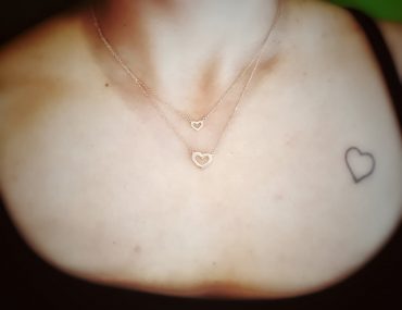 κολιέ καρδούλες από ασήμι 9.25 με ροζ επιχρυσωμα.