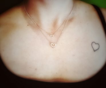 κολιέ καρδούλες από ασήμι 9.25 με ροζ επιχρυσωμα.