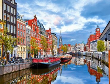 River Houses In Amsterdam Netherlands
